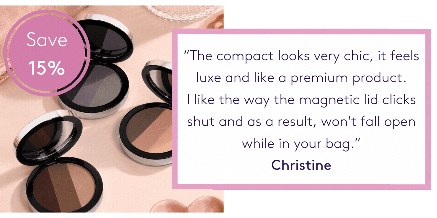“The compact looks very chic, it feels luxe and like a premium product. I like the way the magnetic lid clicks shut and as a result, won't fall open while in your bag.” Christine