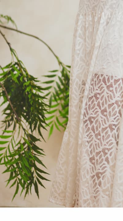 Long Sleeve Stretch Lace Illusion Midi Dress In Ivory