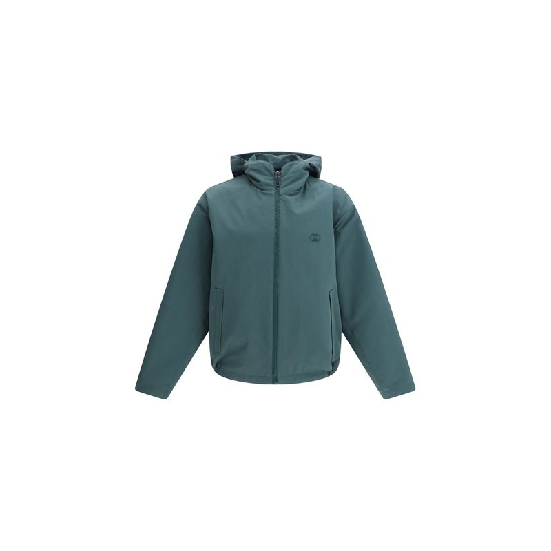 Gucci Reversible Cotton Ripstop Shell Jacket — Green