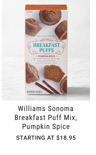 Williams Sonoma Breakfast Puff Mix, Pumpkin Spice - starting at $18.95