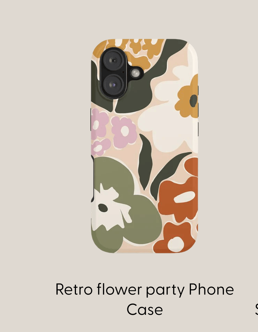 Retro flower party Phone Case