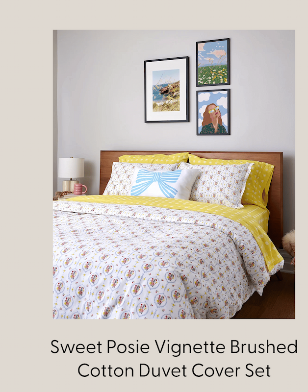 Sweet Posie Vignette Brushed Cotton Duvet Cover Set