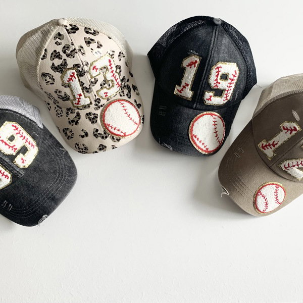 Personalized Baseball Mom Ponytail Hat, Custom Player Number