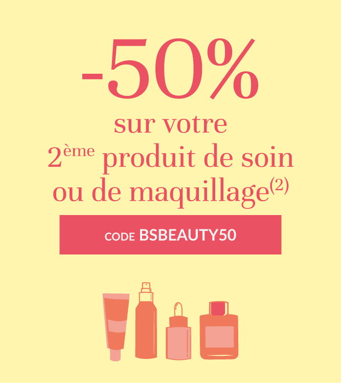 -50% sur votre deuxieme produit de soin ou maquillage