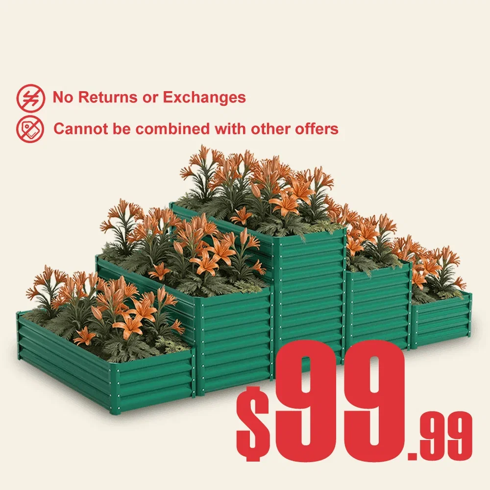 Image of 36'' Tall Tiered Galvanized Raised Garden Bed