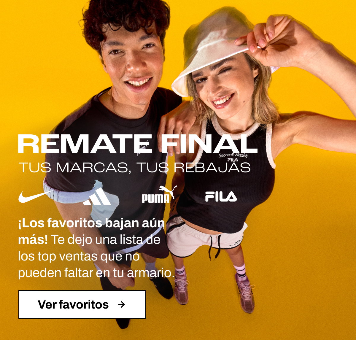 Remate final tus marcas, tus rebajas botón ver favoritos