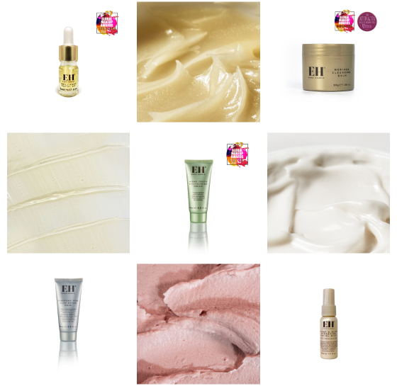 Emma Hardie Little Luxuries: travel sized minis shown in a grid format