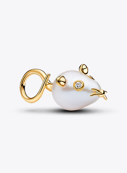 Treated Freshwater Cultured Baroque Pearl Mouse Dangle Charm