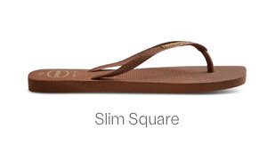 Havaianas Women's Slim Square Logo Flip Flops in Rust