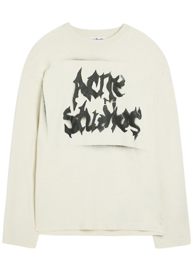 ACNE STUDIOS Logo-print long-sleeve cotton-blend T-shirt