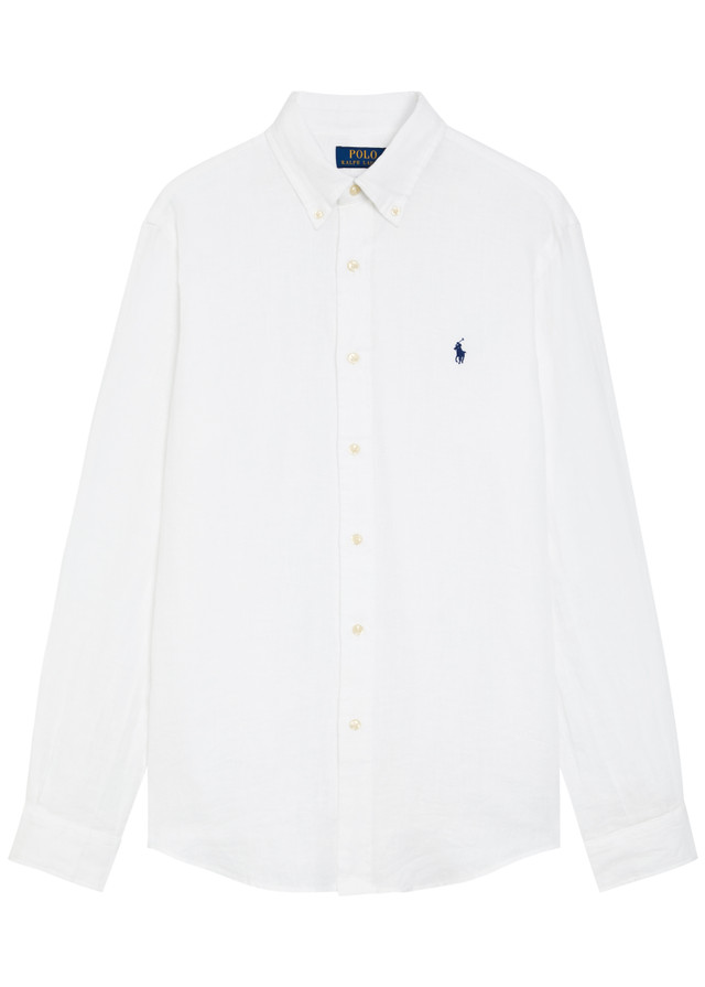 POLO RALPH LAUREN Logo-embroidered linen shirt
