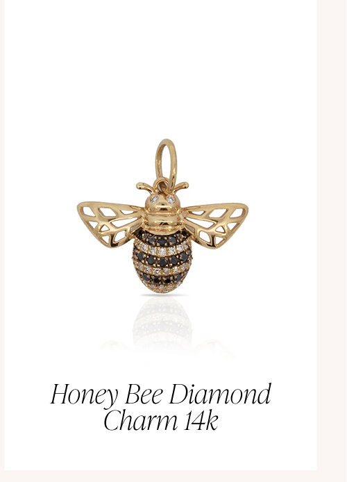 Honey Bee Diamond Charm 14k