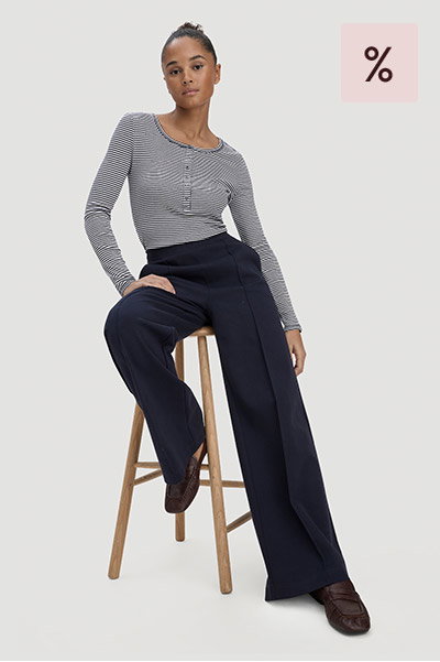 Jersey Hose Wide Leg Relaxed aus Bio-Baumwolle