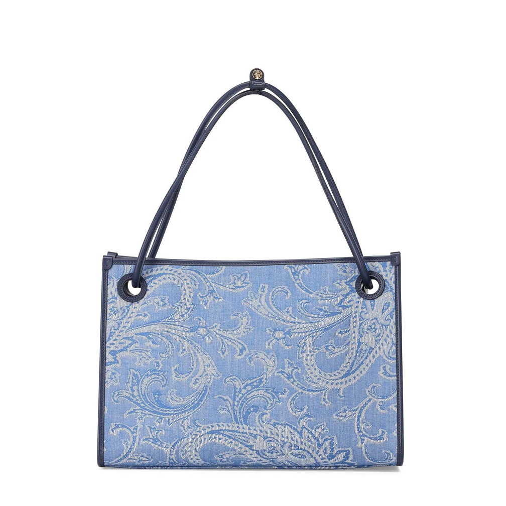 Etro Shopper Eyes mit Jacquardmuster blau Crossbody Bag