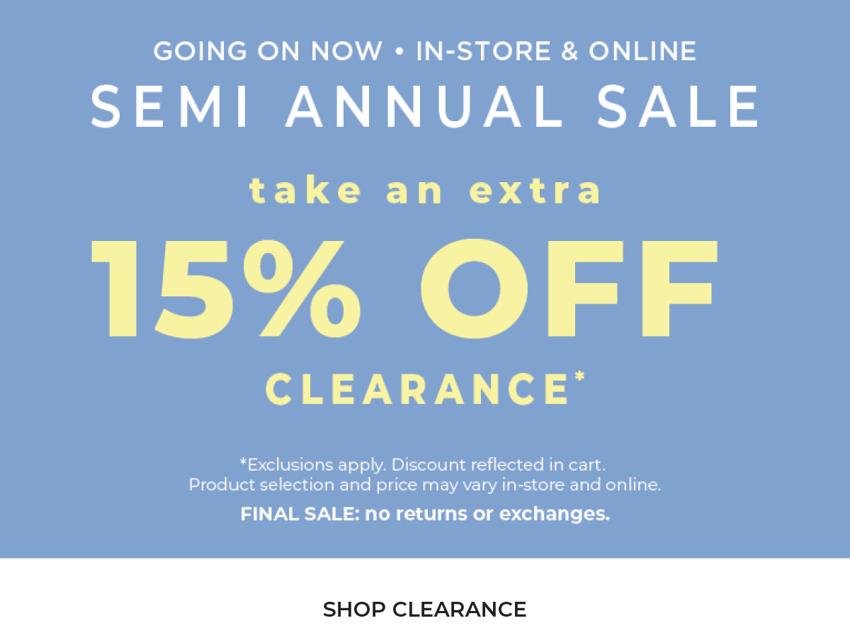 Take an Extra 15% off Clearance