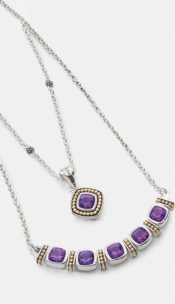 Amethyst gemstone necklace styles