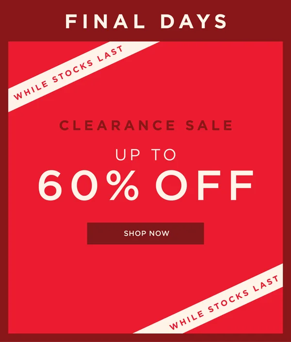 Final Days of Clearance Sale