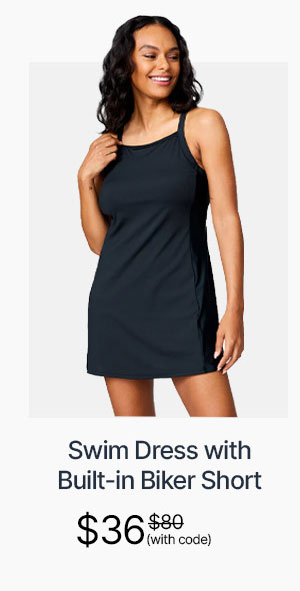 women's swim dress with built-in biker short