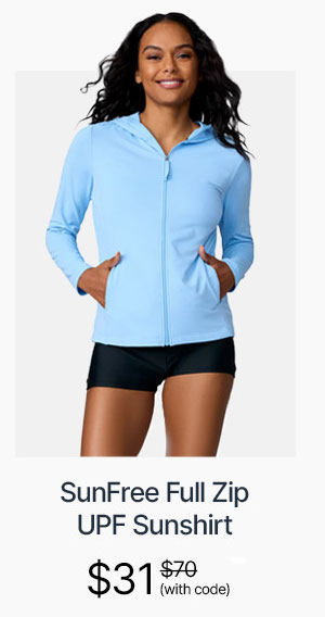 women's sunfree full zip upf sunshirt
