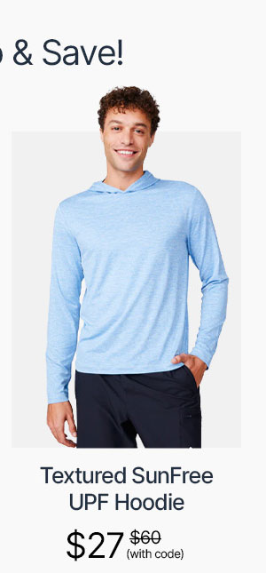 men's textured sunfree upf hoodie