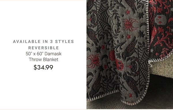 50" x 60" Damask Throw Blanket (Available in 3 Styles Reversible)