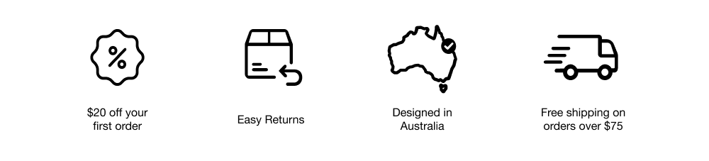 First order deal, free shipping, easy return and designed in Aus