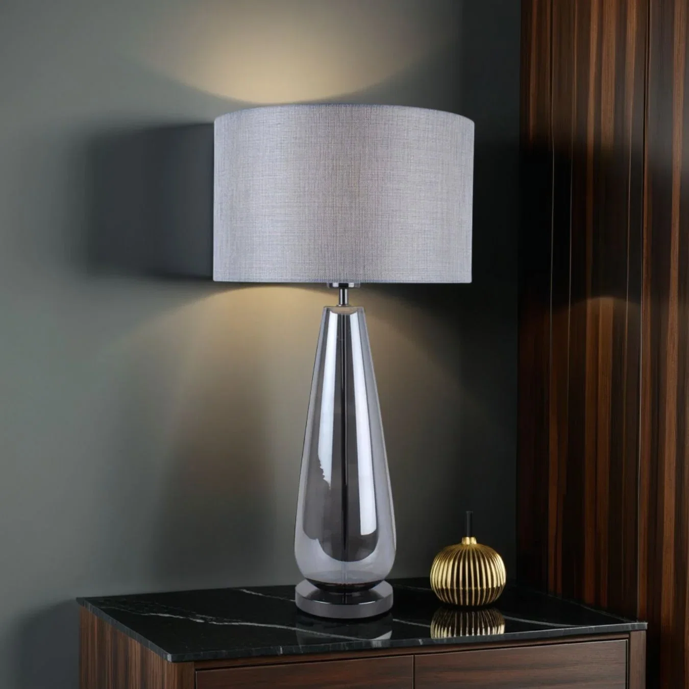 Image of Tulisa Tall Smoked Glass Table Lamp