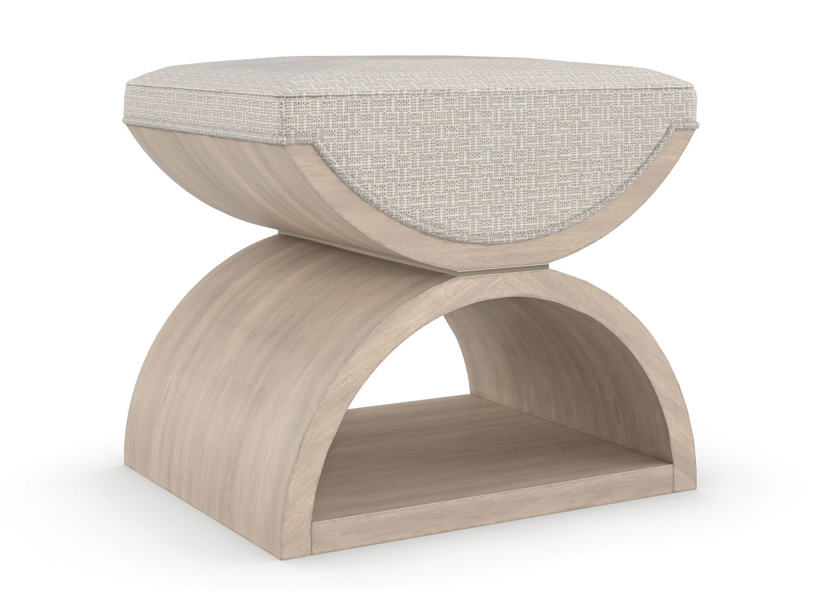 Image of Tan Fabric Modern Open Enrollment Bench