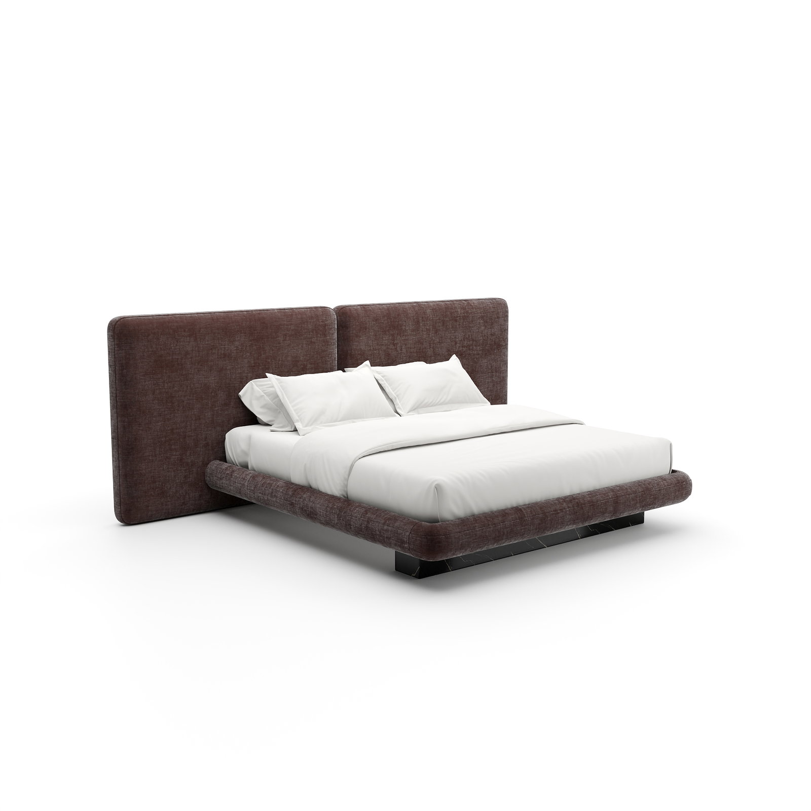 Image of Overlap Upholstered 2 Panel King Bed