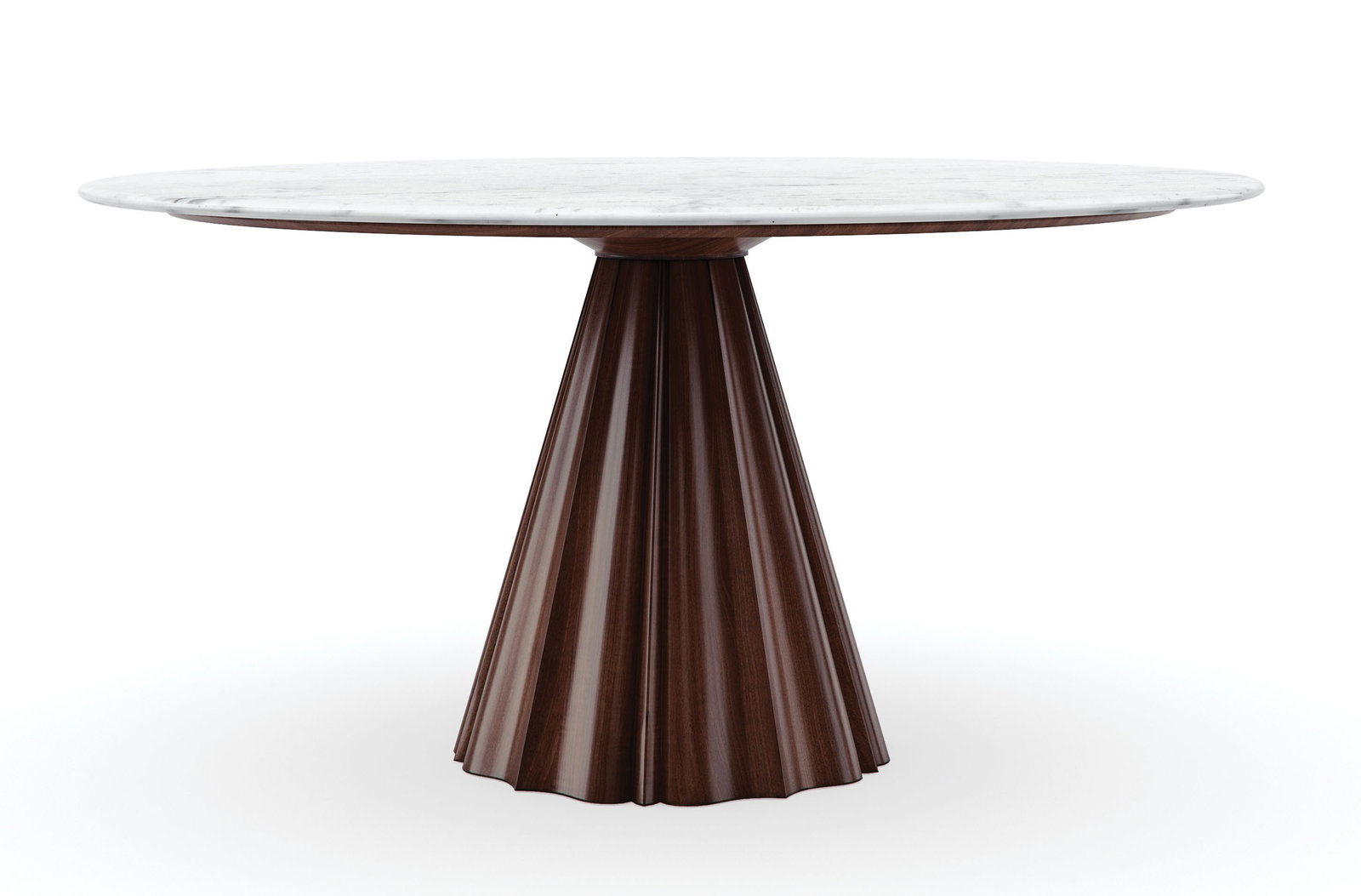 Image of White Marble Modern All Natural Round Dining Table