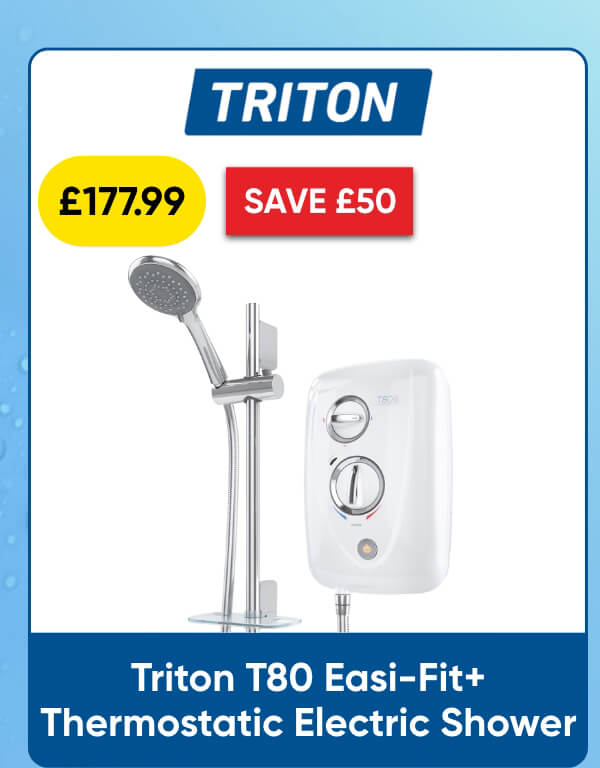 Triton T80 Easi-Fit+ Thermostatic Electric Shower 8.5kW