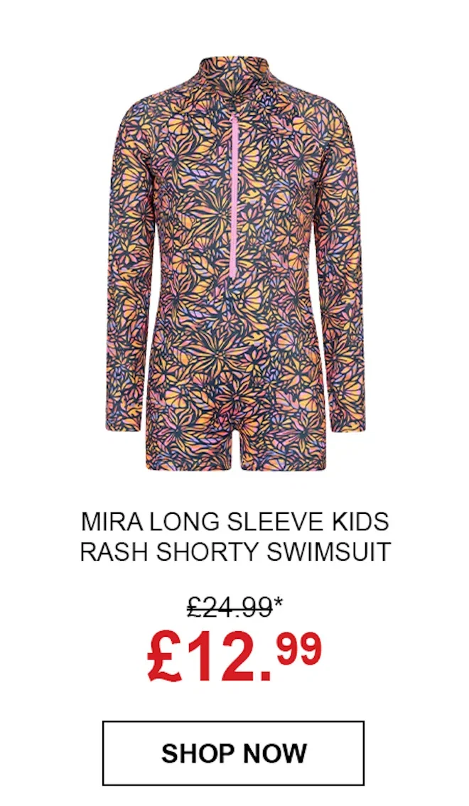 Mira Long Sleeve Kids Rash Shorty Swimsuit