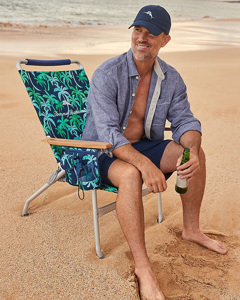 Image of Tommy Bahama Tonal Palm Trees Highboy Beach Chair
