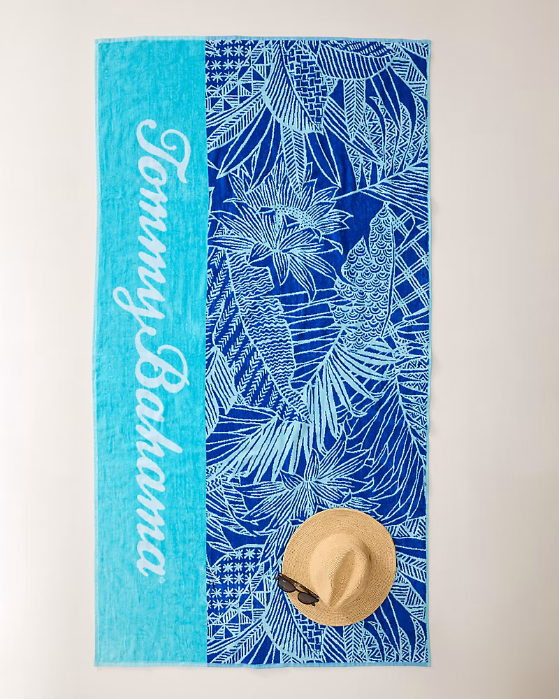 Image of Tropic Trace Woven Oversized Beach Towel