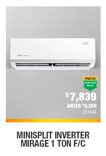 Minisplit Inverter Mirage 1 Tonelada Frío y Calor 