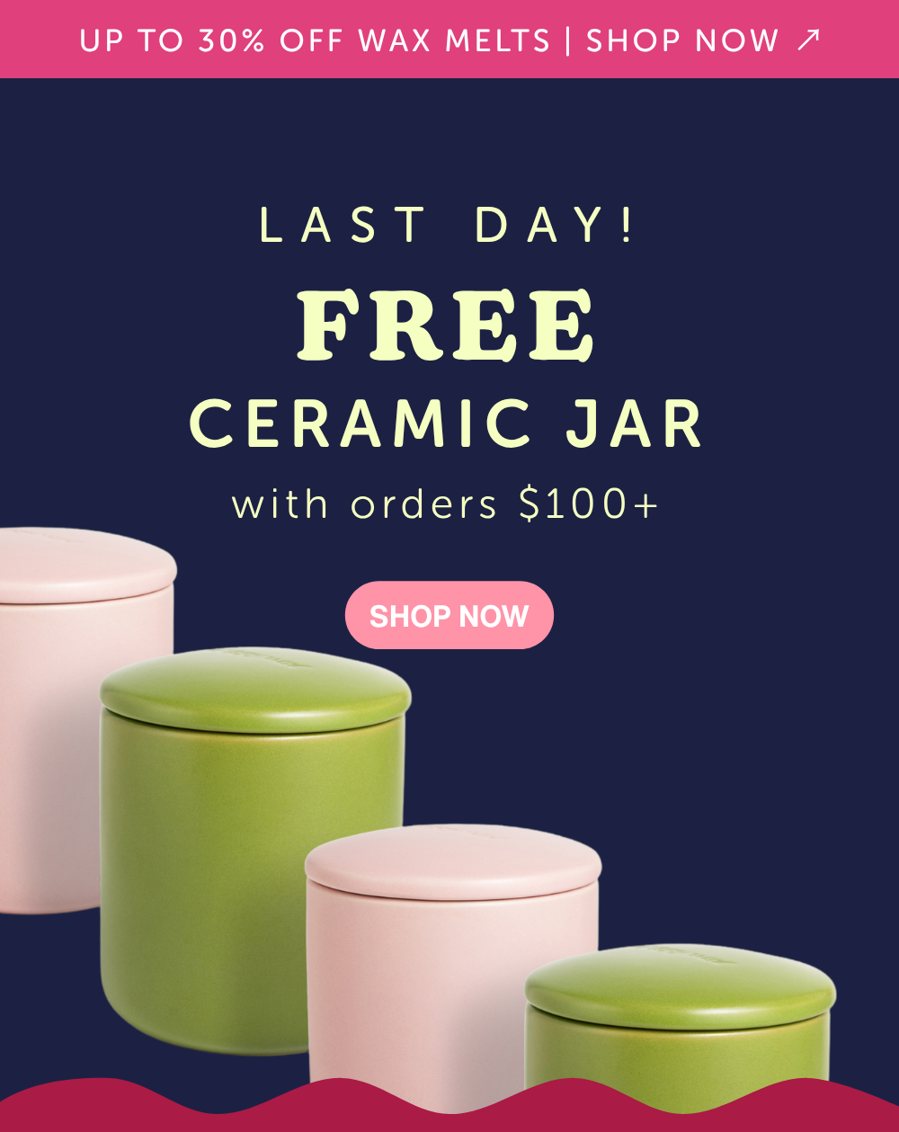 last day! free ceramic jar with orders $100+
