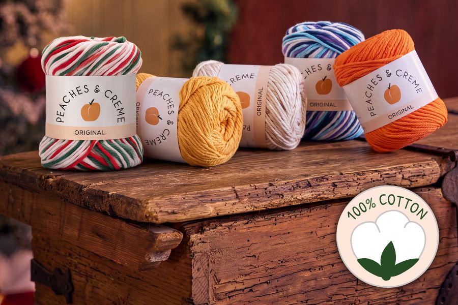 Peaches and Creme Available on Yarnspirations
