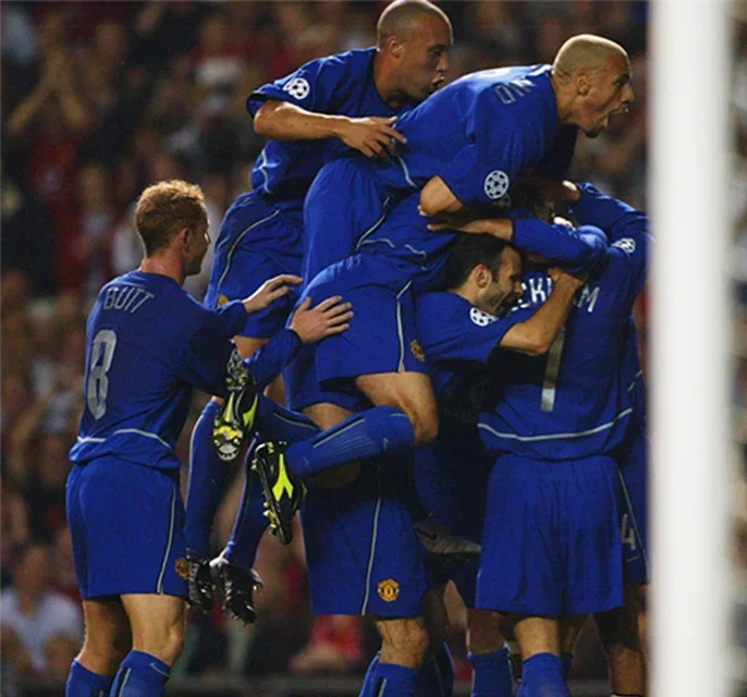 Why did we wear blue at Old Trafford?