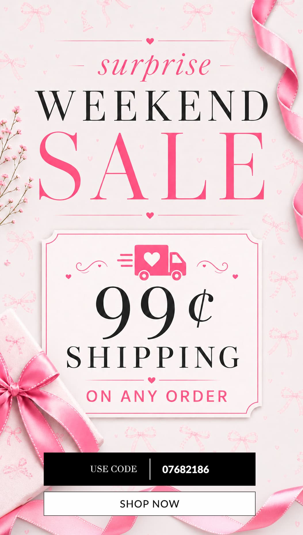 99 cent shipping on any order