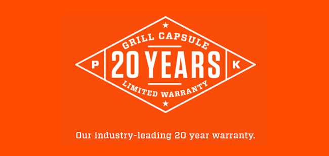 PK Grills 20-Year Limited Warranty