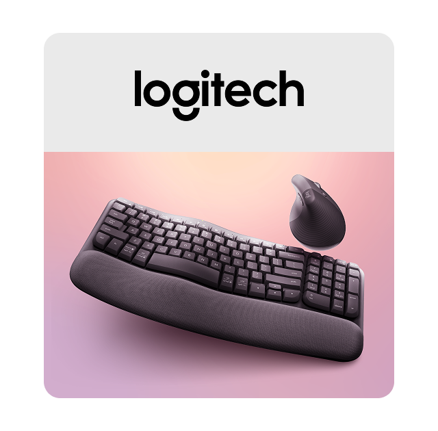 Logitech Wave Keys & Lift Vertical Mouse Bundle