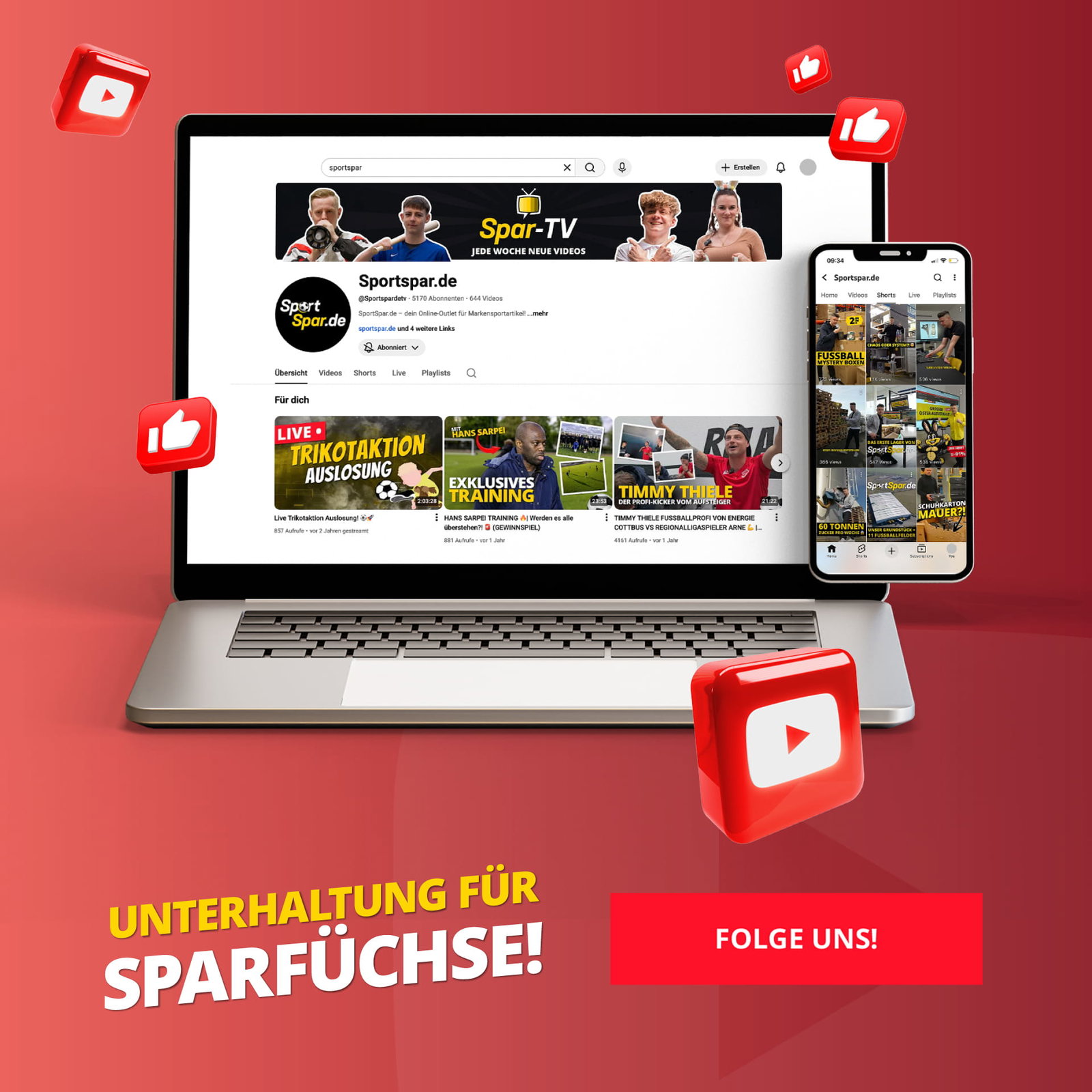 Folge uns auf Youtube!