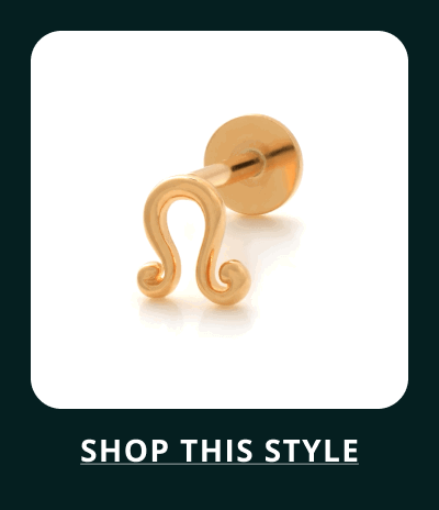 Leo horoscope sign rose gold flat back stud.