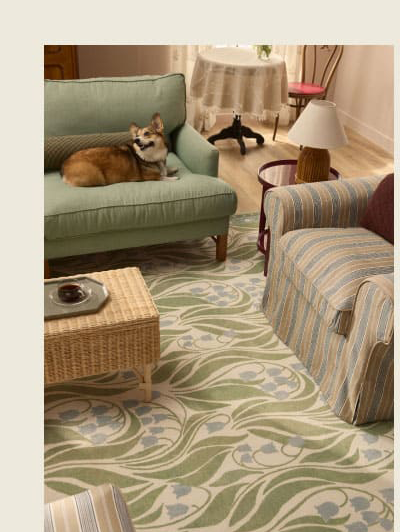 Lila Ivory & Soft Blue Flatwoven Rug