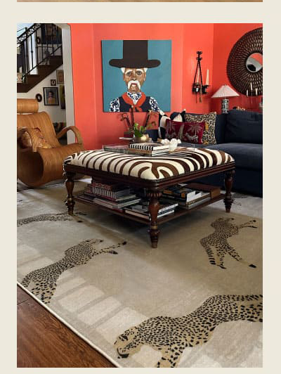 Leaping Cheetah Sand Rug