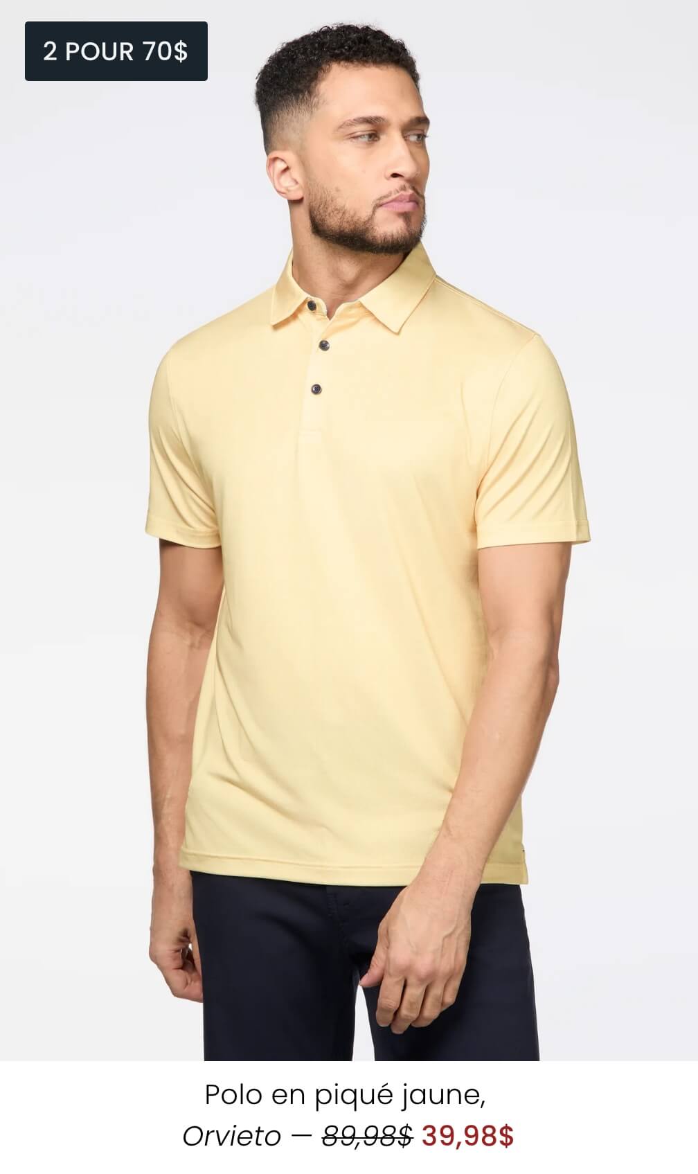 Polo en piqué jaune