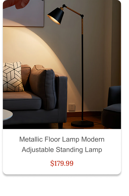 Metallic Floor Lamp Modern Adjustable Standing Lamp