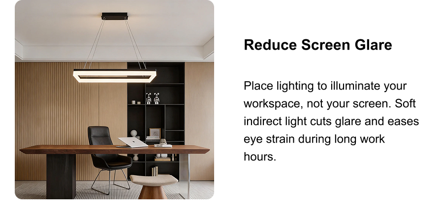 Rectangular Pendant Light LED Black Modern Ceiling Light