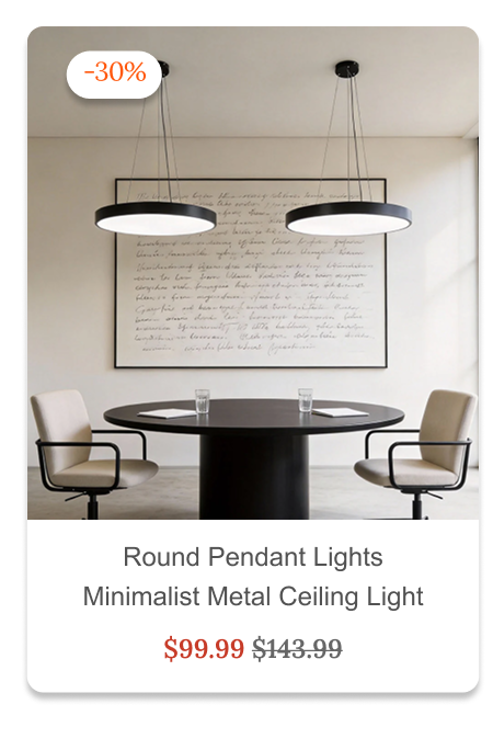 Round Pendant Lights Minimalist Metal Ceiling Light