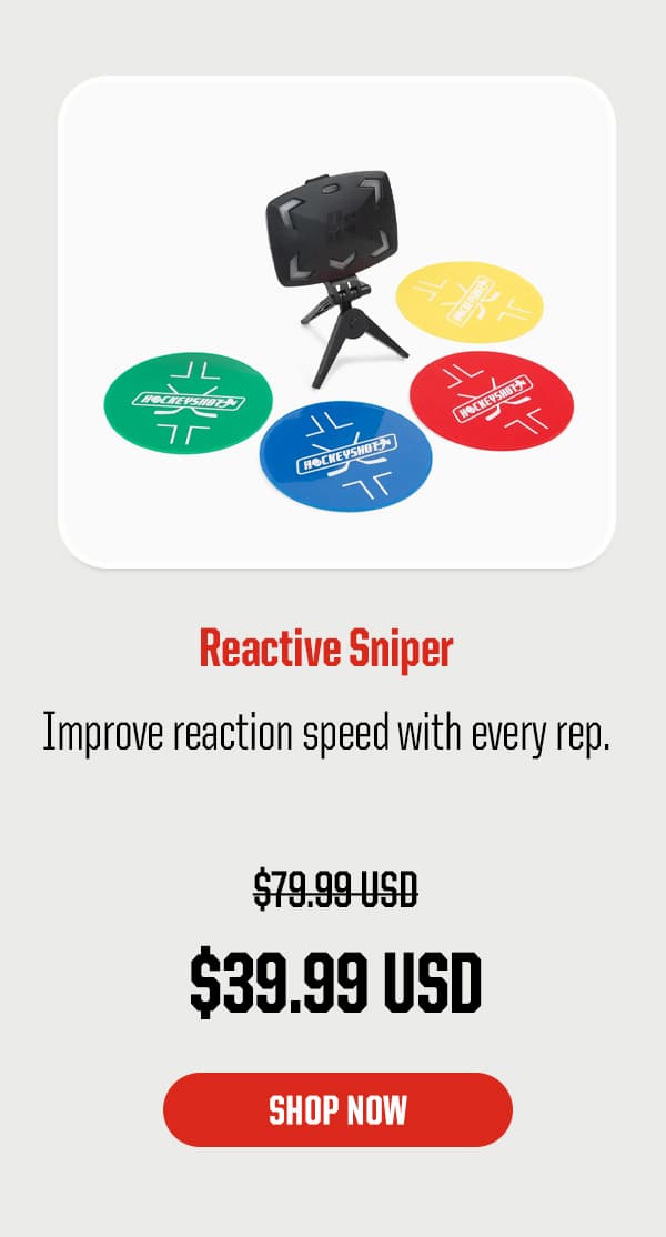 Product Block 2: Reactive Sniper. Improve reaction speed with every rep. $39.99 USD (was $79.99 USD). CTA: Shop Now